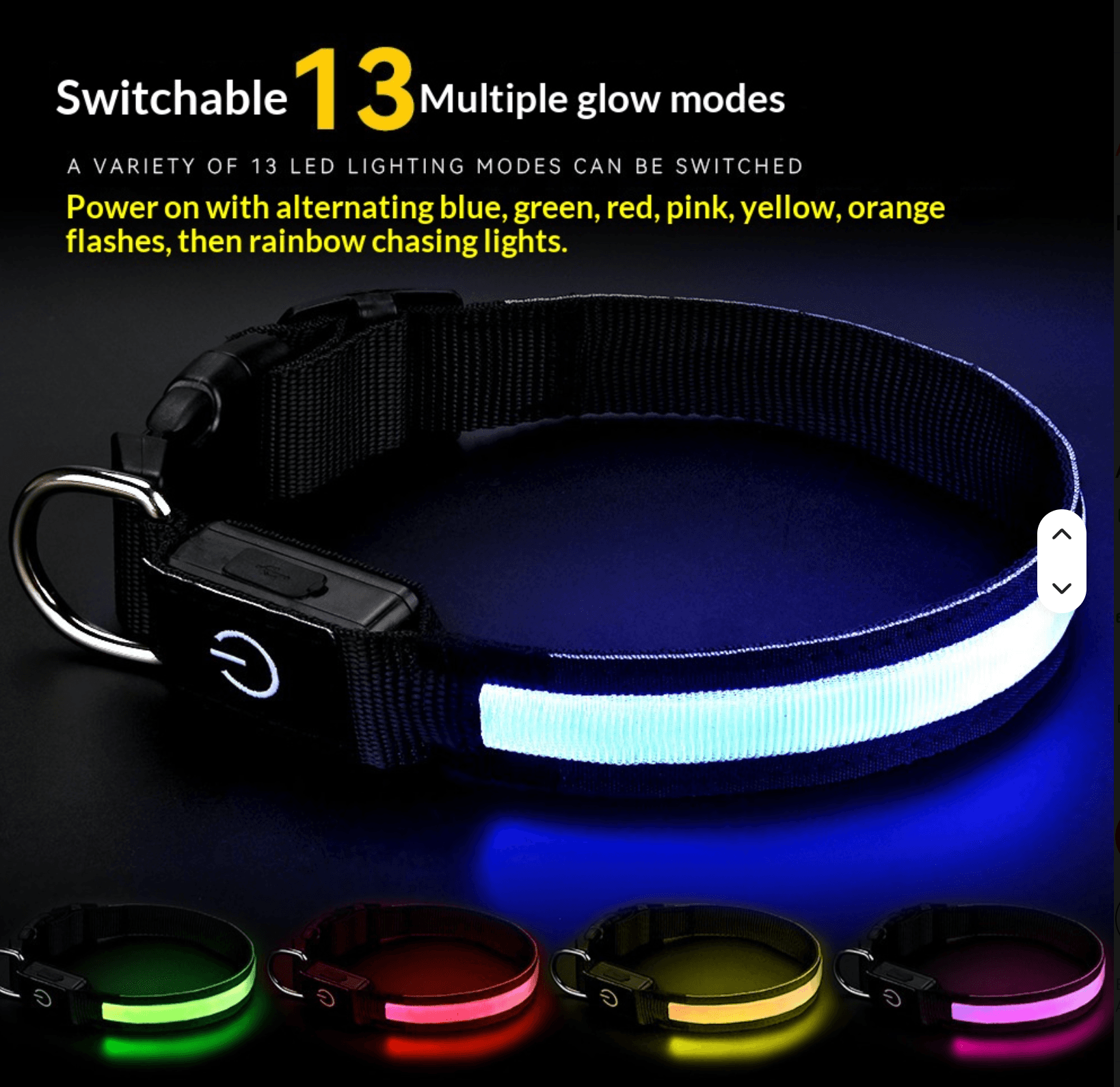 USB-C uppladdningsbart LED-halsband